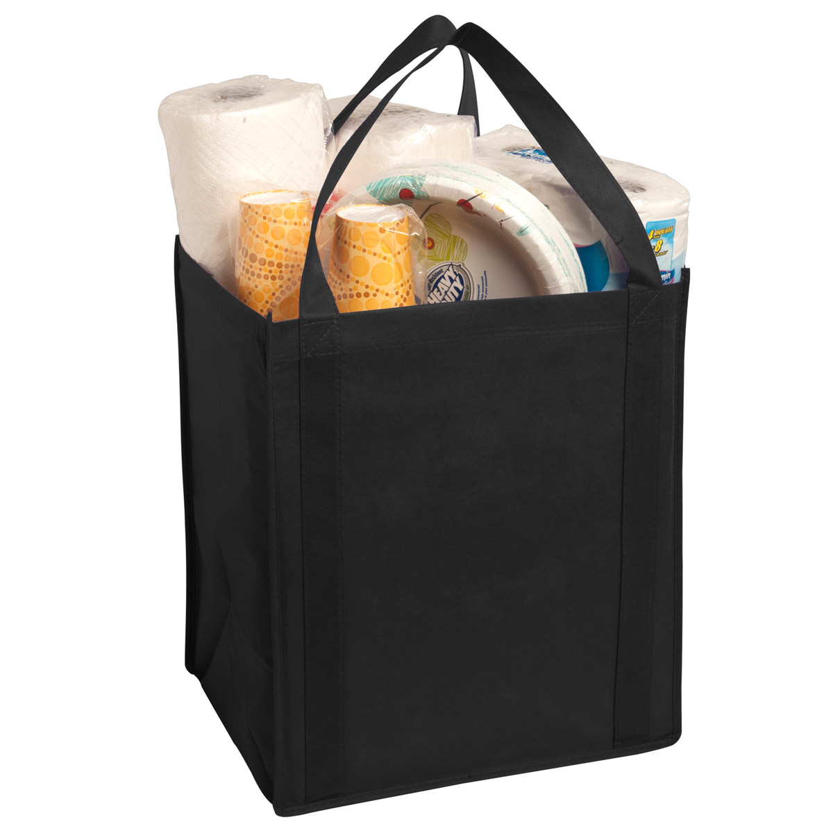 Black Large Non-Woven Grocery Tote