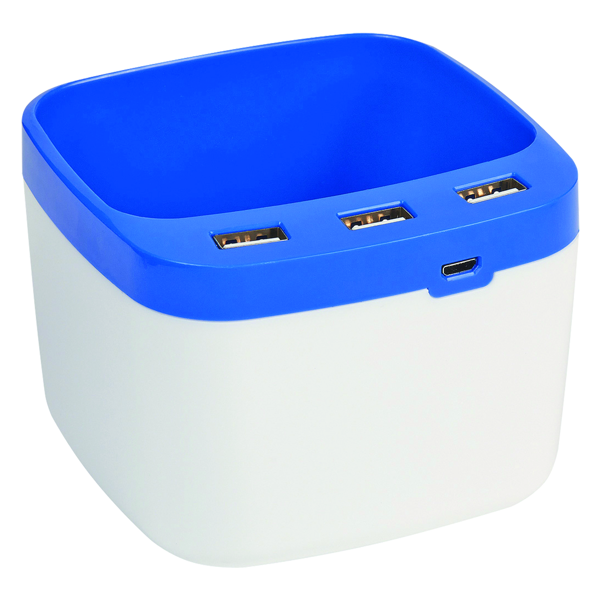 White/Blue USB Desk Caddy