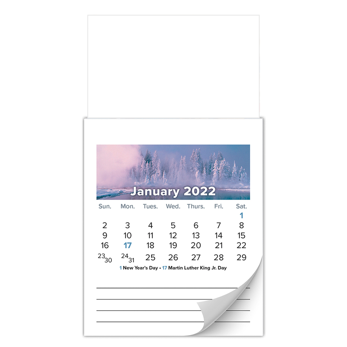 Full Color Imprint 12-Month Tear-Off Magna-Cal Business Card Calendar with Cover