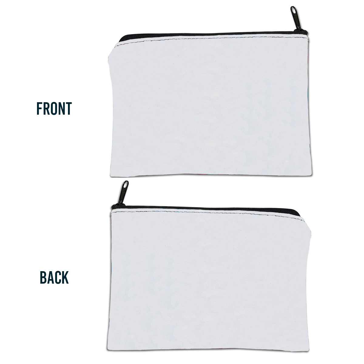 White Sublimated Zippered Pouch 6.5in x 4.5in