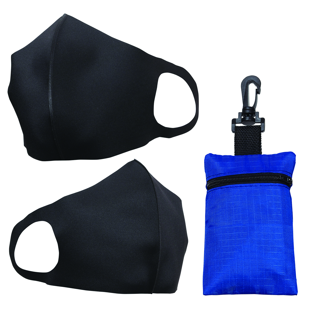 Black Mask/Blue Pouch Comfort FLEX Mask with Travel Pouch