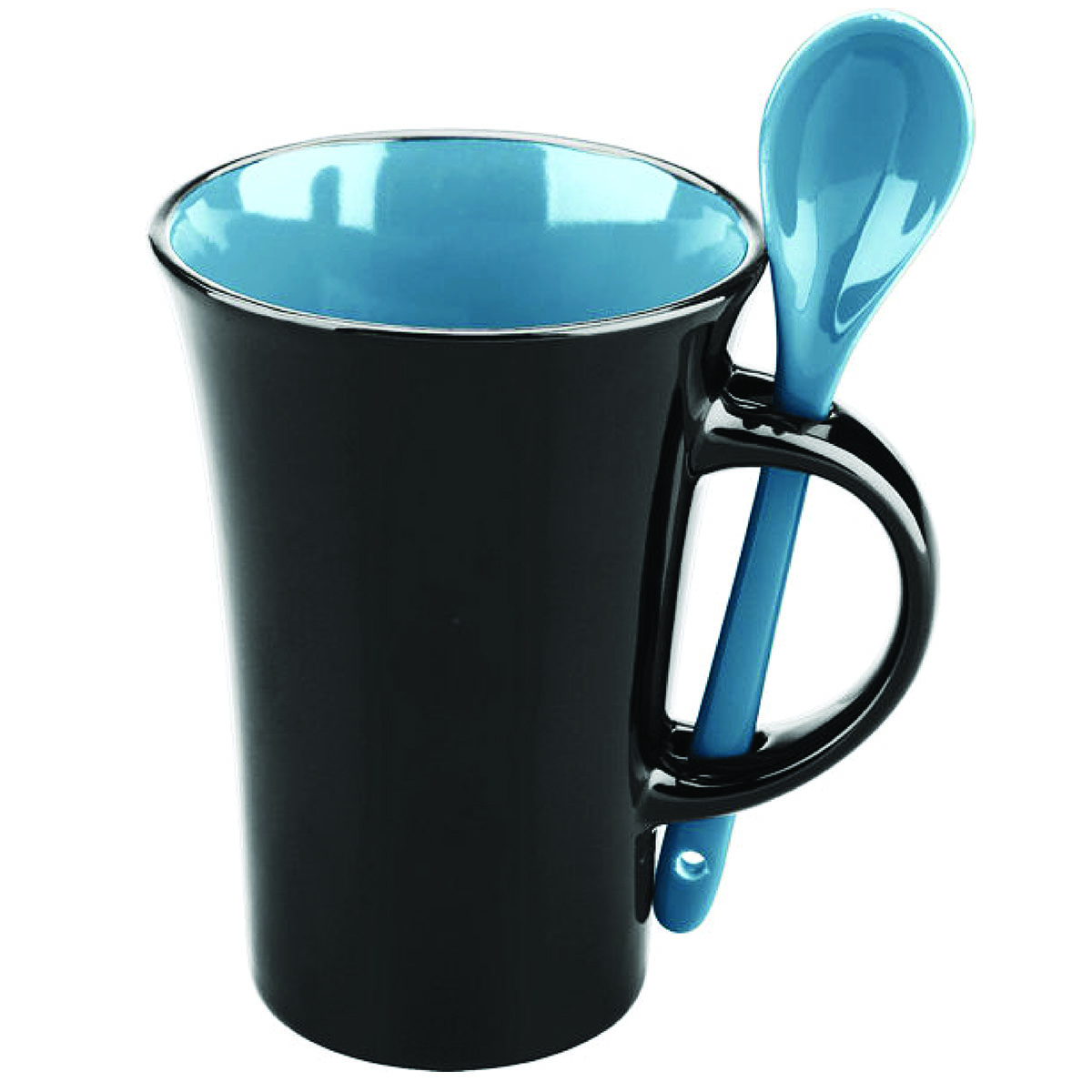 Light Blue Spoon Latte 12 oz Mug