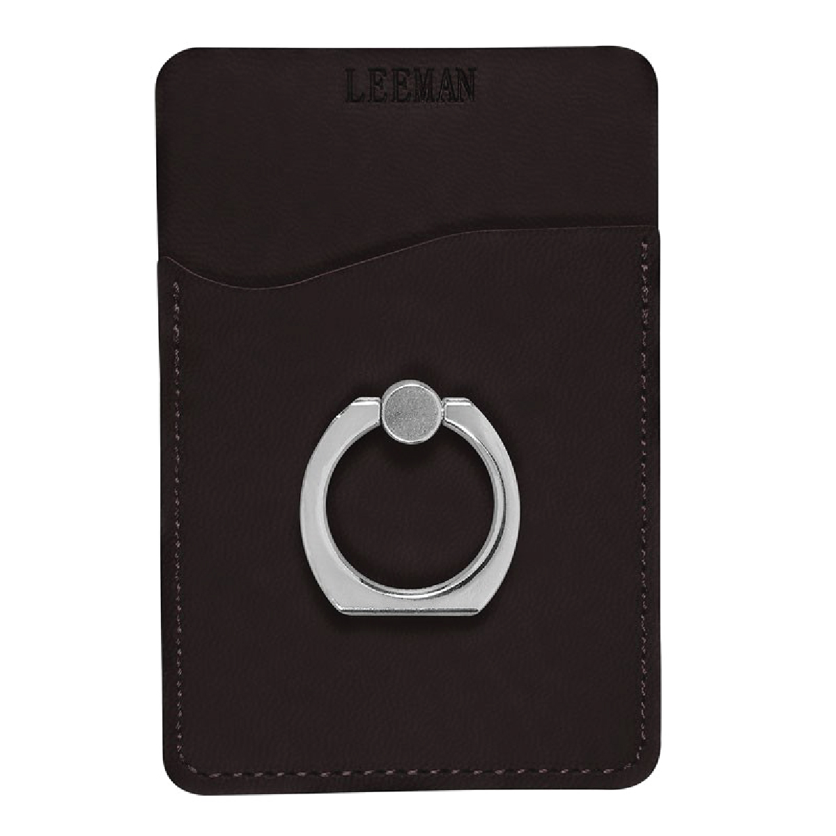 Black Tuscany Card Holder with Metal Ring Phone Stand 
