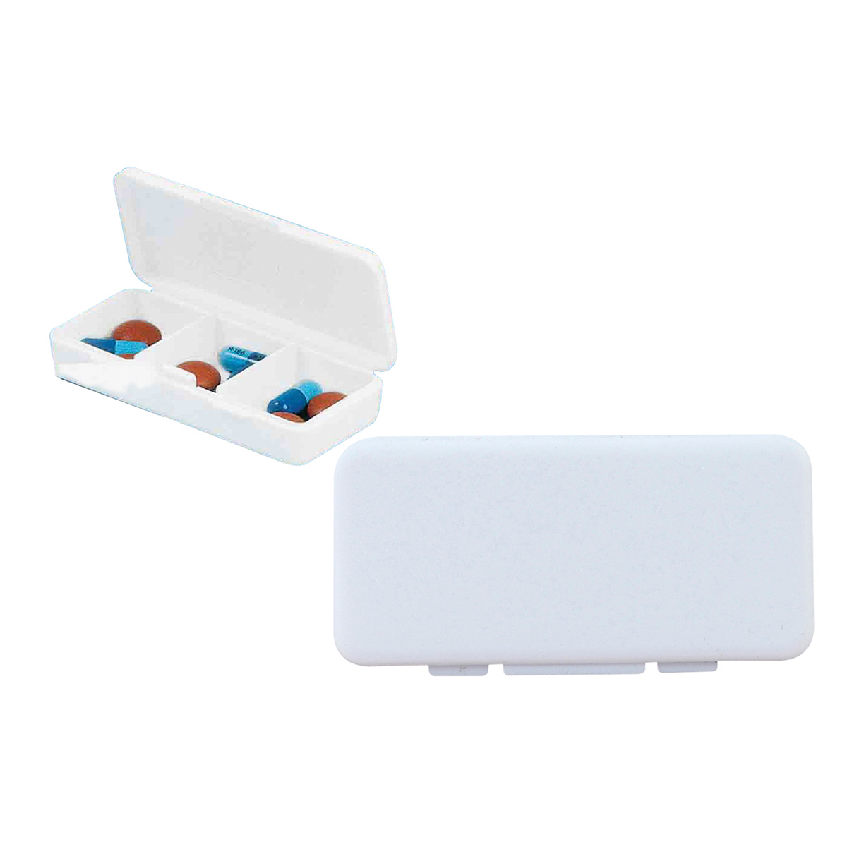 White 3 Compartment Pillbox