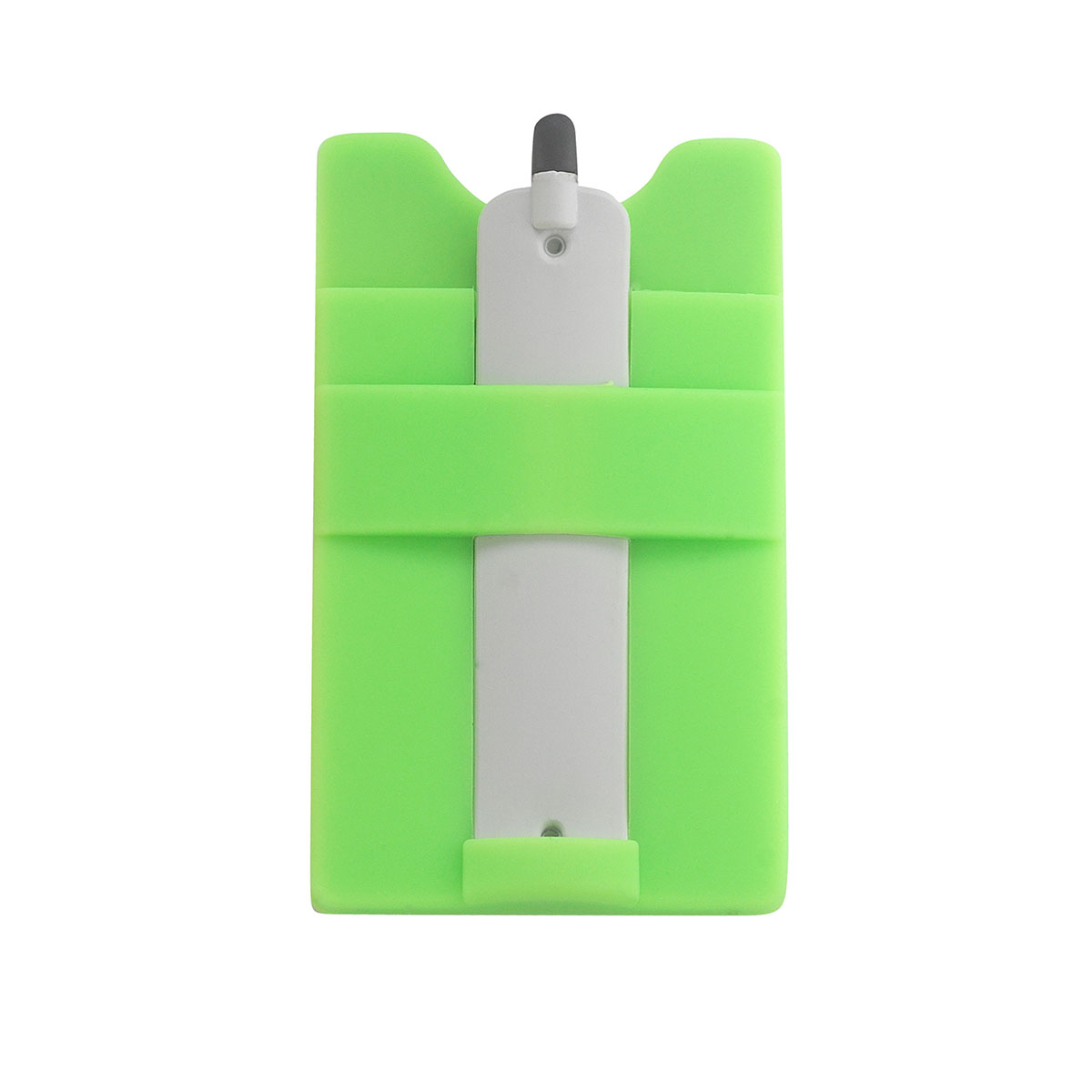 Green Silicone Smart Wallet with Stylus Stand  