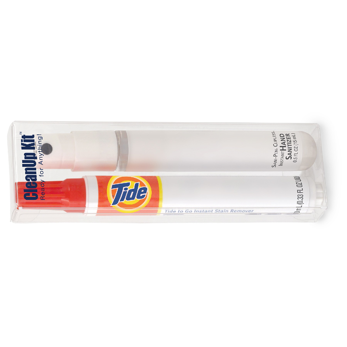 White/Red CleanUp Kit - Tide® to Go and Sani-Pen® Clipless™ Travel Kit