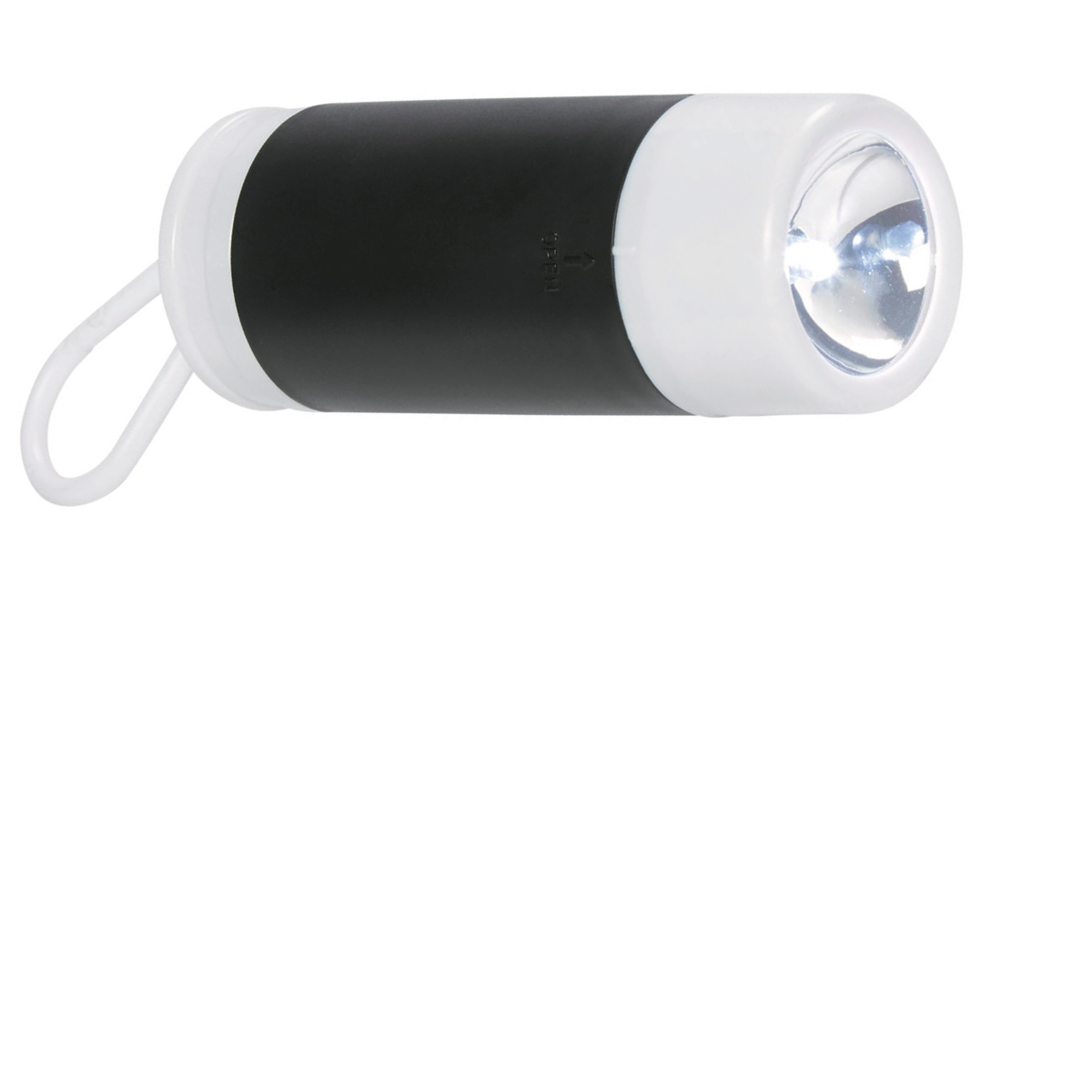White with Black Dog Bag Dispenser With Flashlight