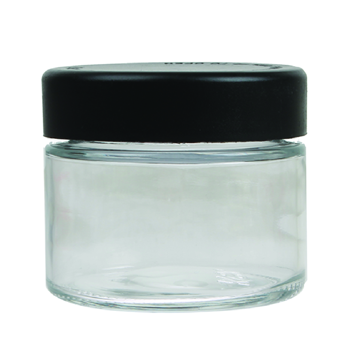 Black Lid Premium Glass Jar 2oz