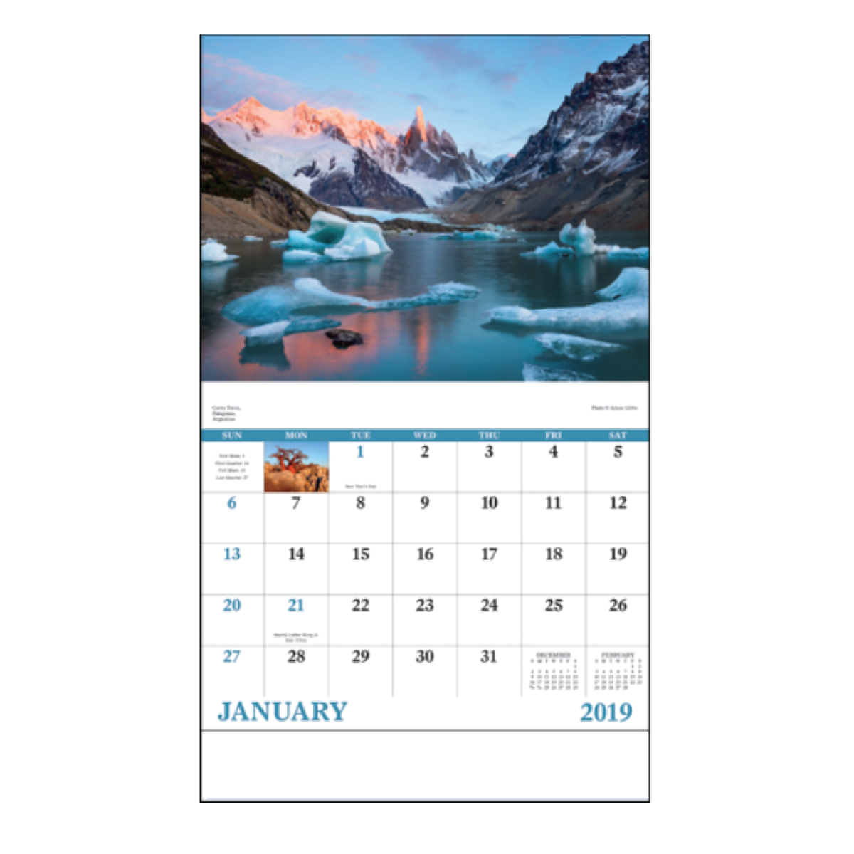 Screen Print  1 Color 1 Location Glorious Getaways Calendar