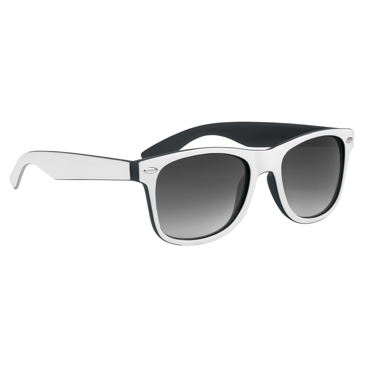 Black with White Trim Two-Tone Malibu Sunglasses