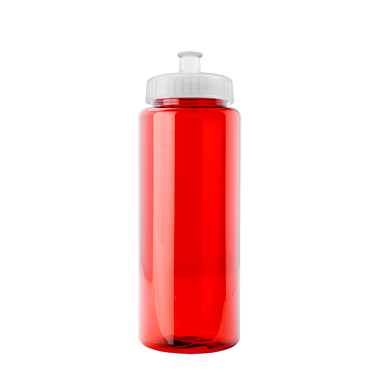 Red The Guzzler Transparent Sports Bottle (32 oz)