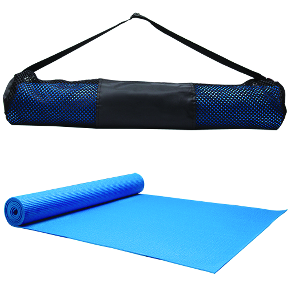 Blue Yoga Fitness Mat & Carrying Case