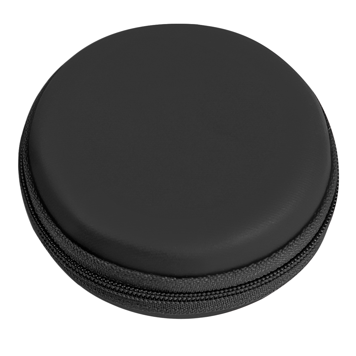 Black Round Zippered Electronics Travel Case