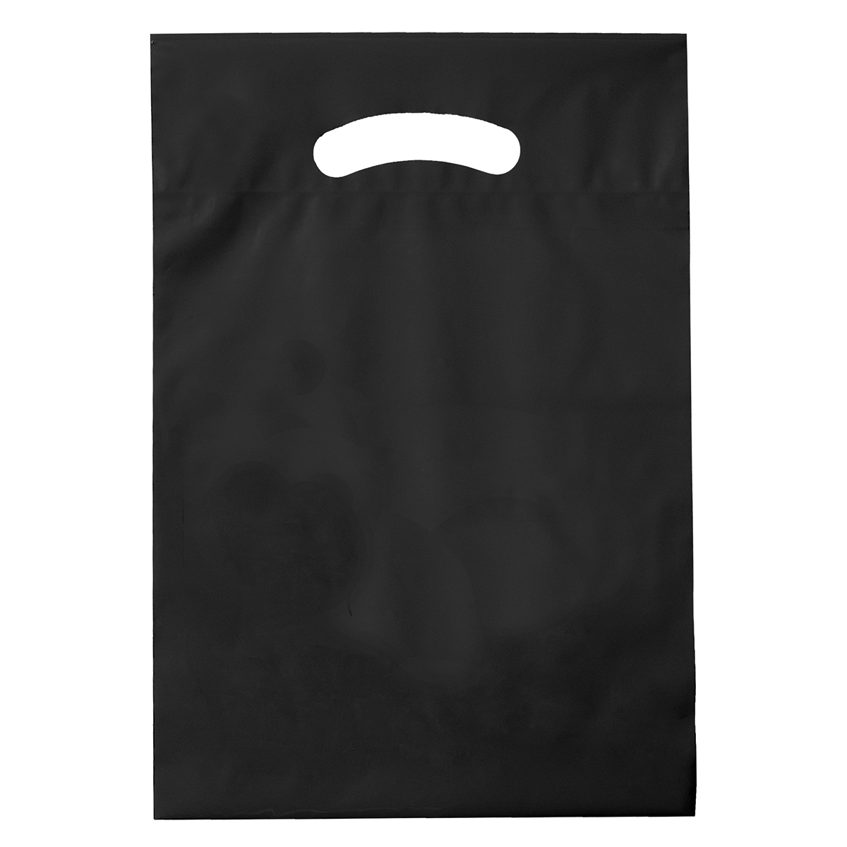 Black Fold-Over Reinforced Die Cut Bag (9"W x 13"H x 2")
