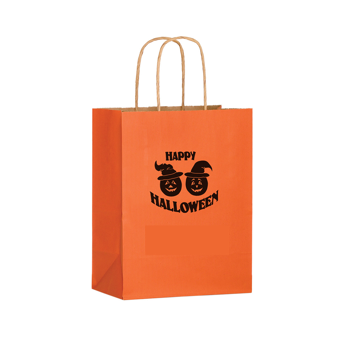Orange Twisted Paper Handle Shopper with Pumpkins
