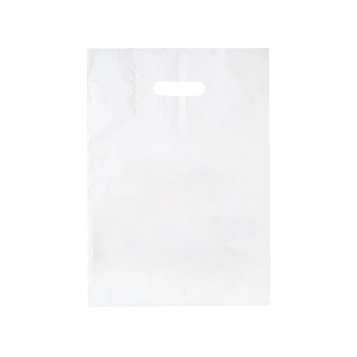 White Patch Handle Reinforced Die Cut Bag (12"W x 4"D x 16"H)