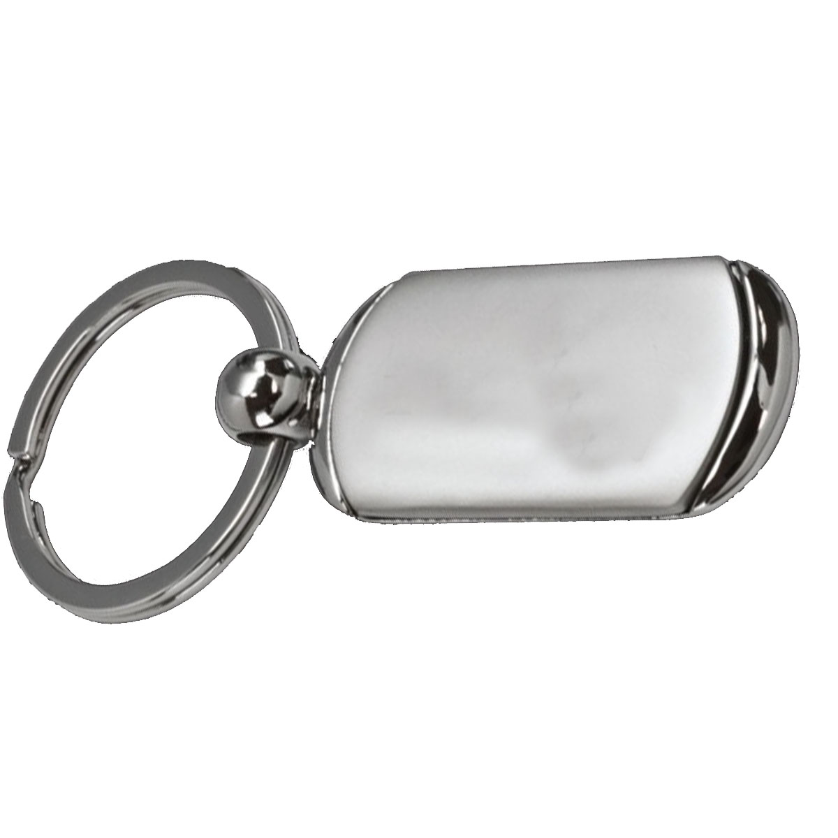 Silver Two Tone Rectangle Key Tag  