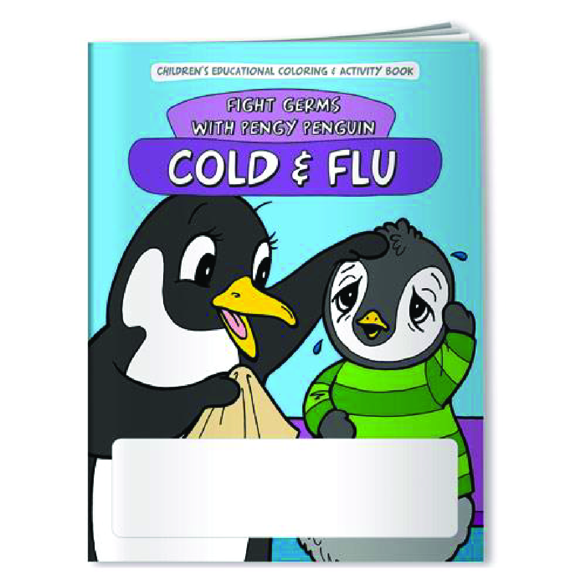 Screen Print 2 Color 1 Location Coloring Book: Cold & Flu Fight Germs with Pengy