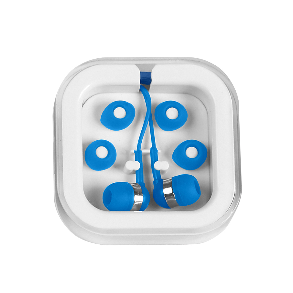 Blue Ear Buds With Case