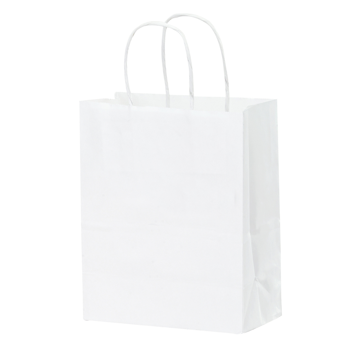 White White Paper Shopper (8"W x 4.75"G x 10.25"H)