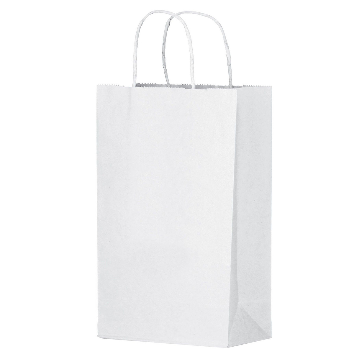 White White Paper Shopper (10"W x 5"G x 13"H)
