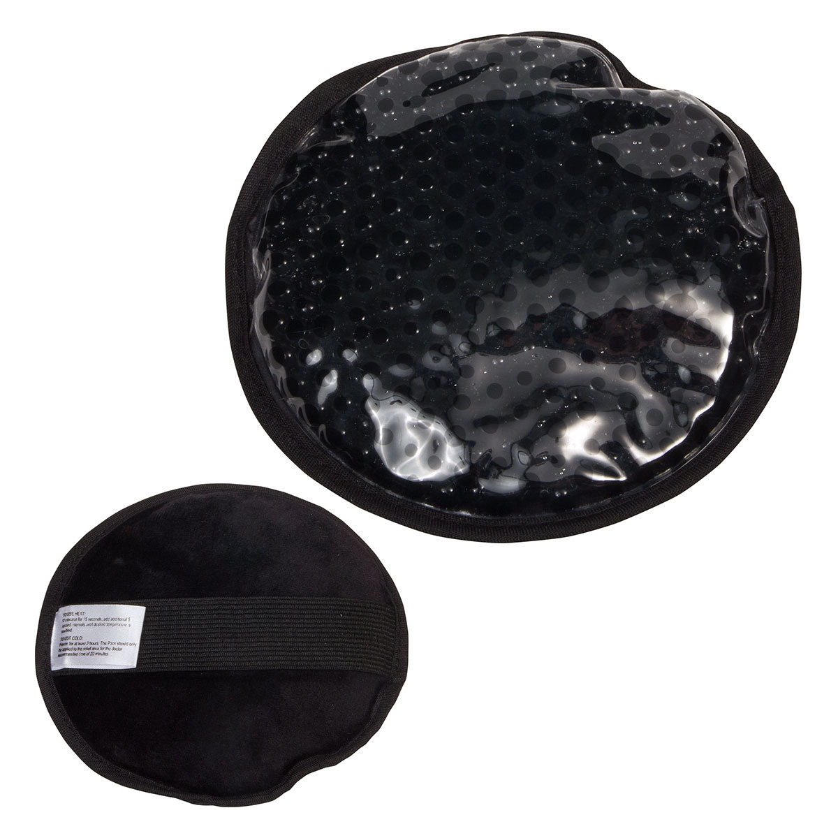 Black Plush Round Hot and Cold Pack