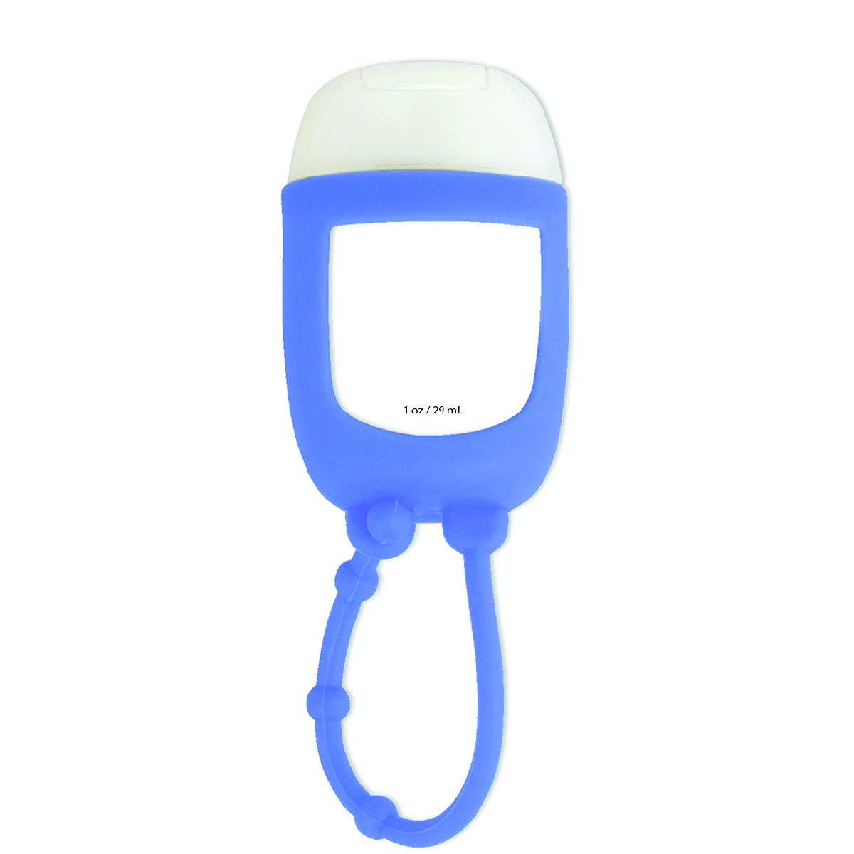Blue Hand Sanitizer Gel Pocket Bottle 1 oz (64%) + Silicone Attachment 
