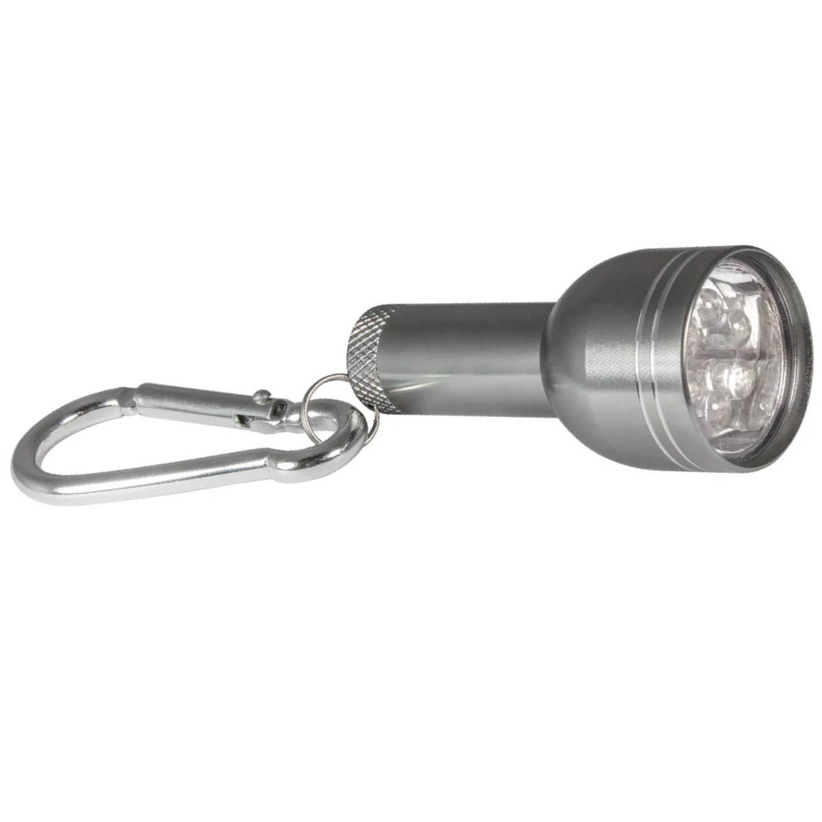 Silver 6-LED Flashlight W/ Metal Carabiner