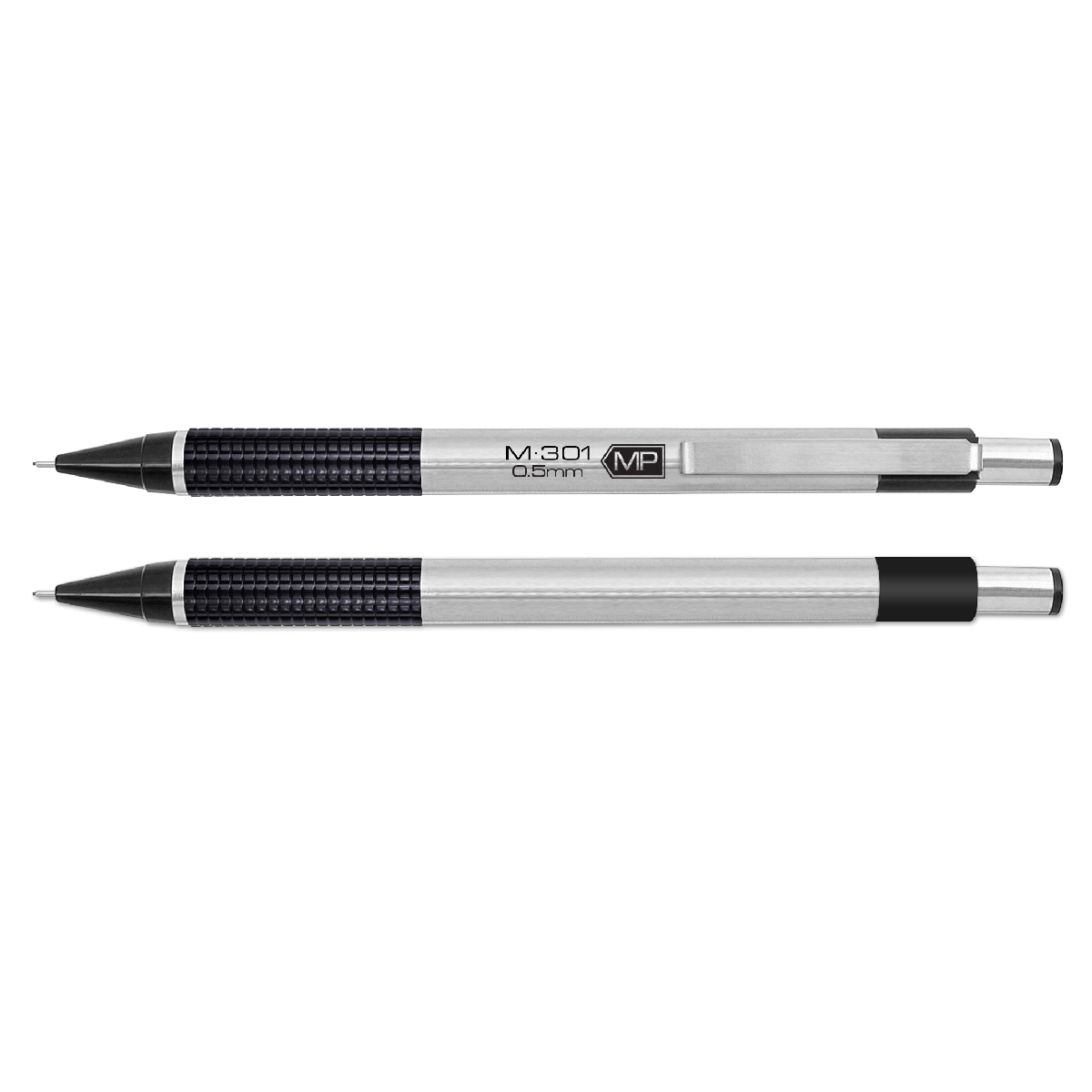 Black Zebra M-301 Stainless Steel Mechanical Pencil With Textured Grip
