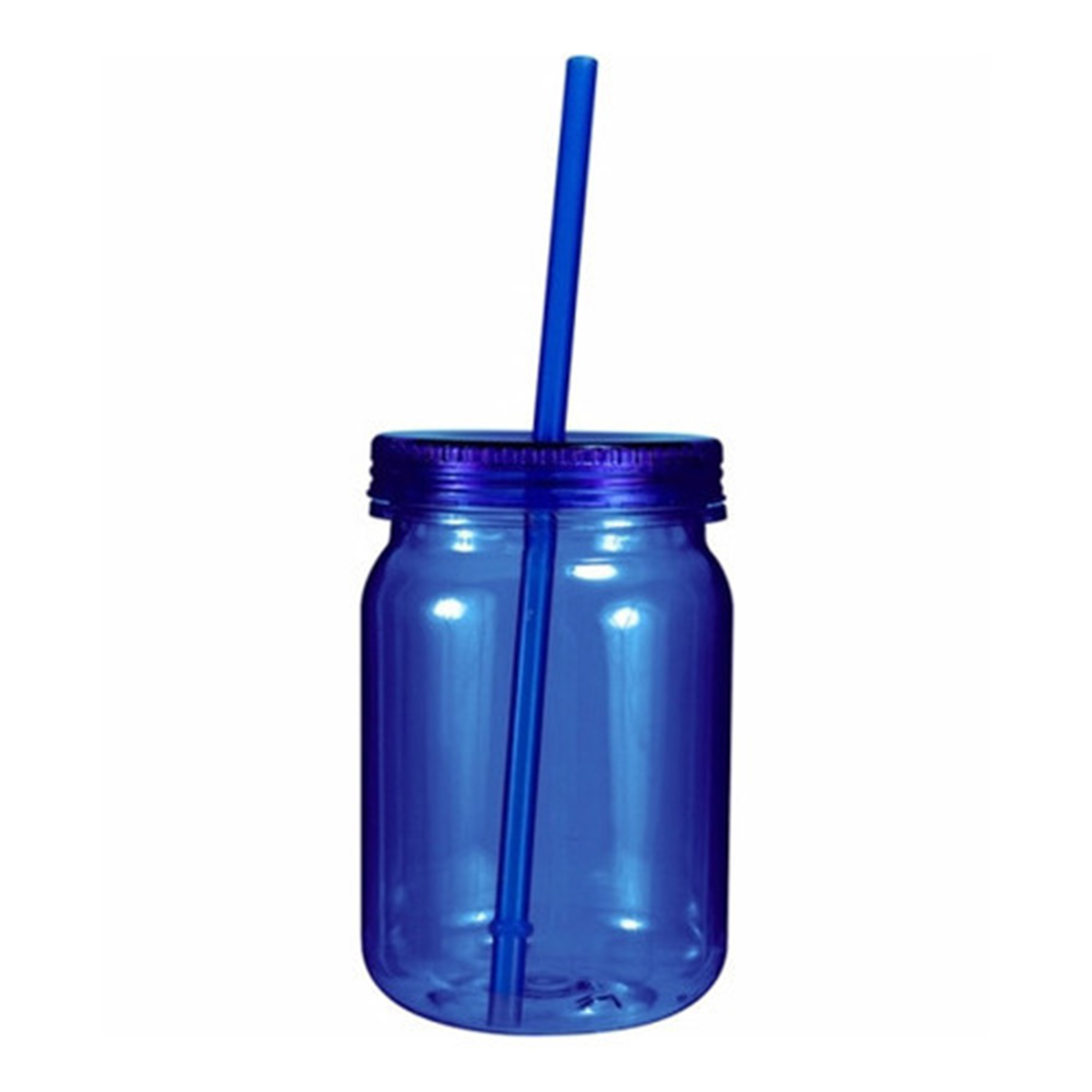 Blue Plastic Mason Jar (24 oz)