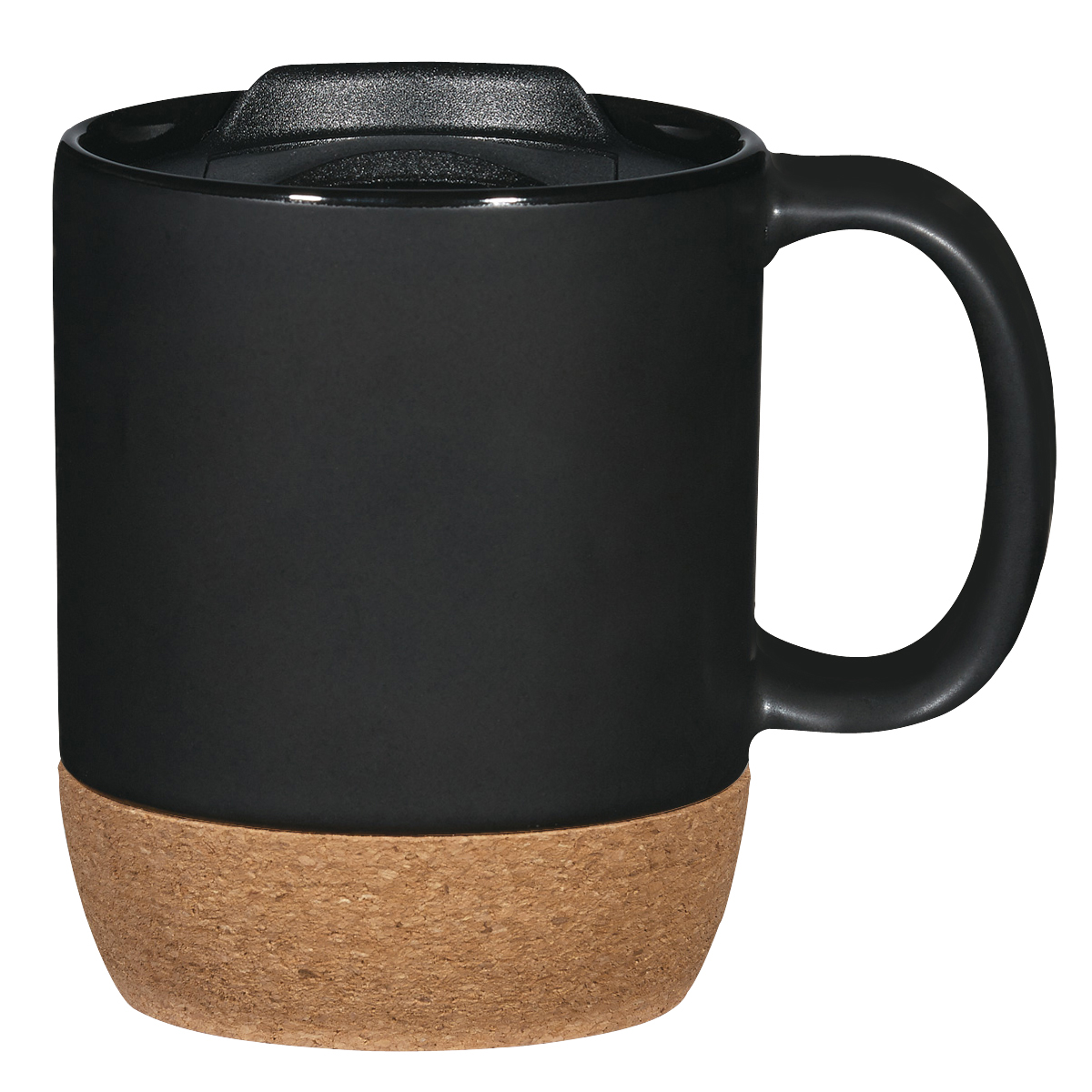 Black 14 Oz. Cork Base Ceramic Mug