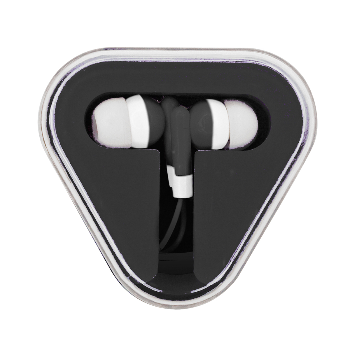 Black Ear Buds in Triangle Colored Case