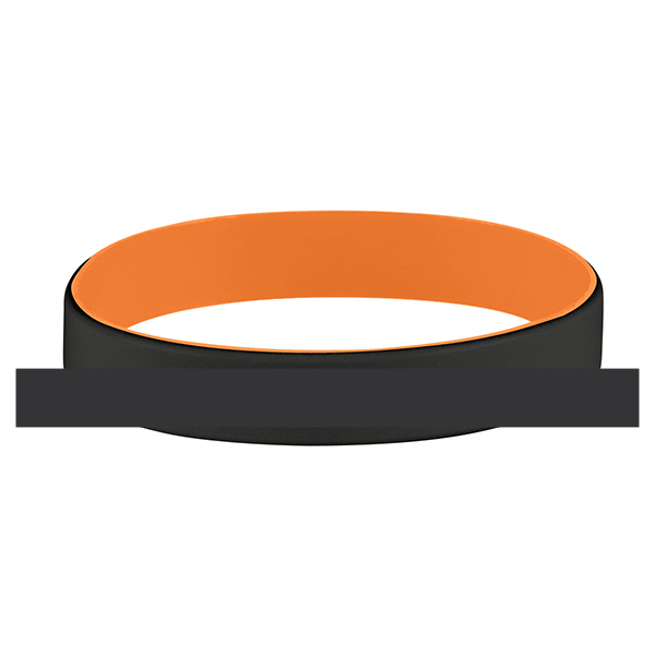 Black/Orange Colored Letter Silicone Bracelet
