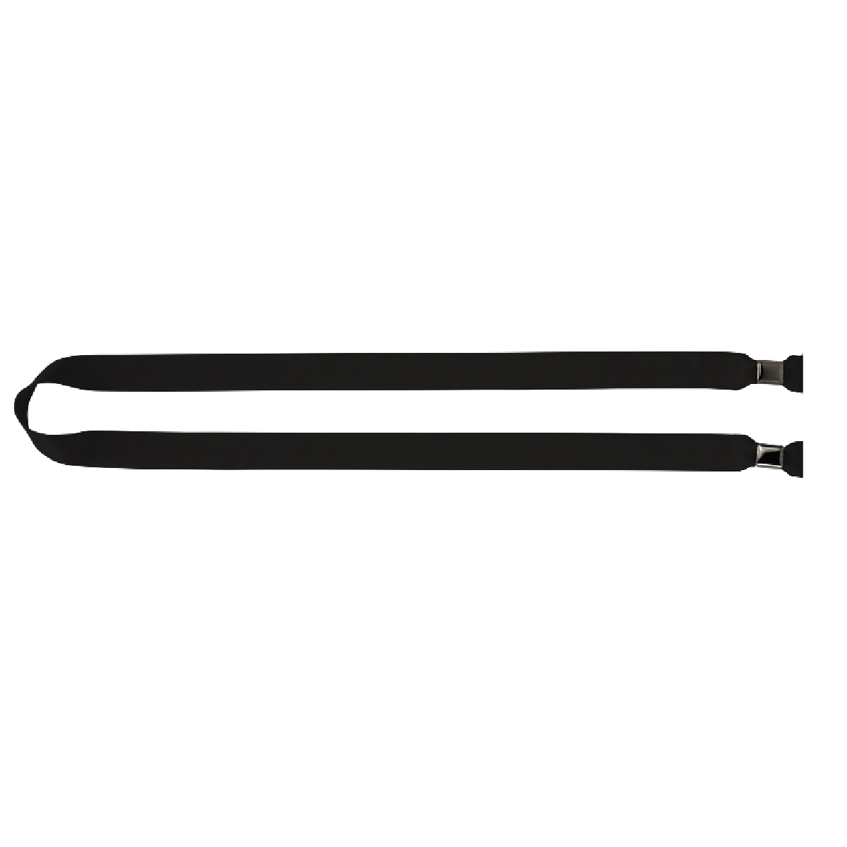 Black Polyester 2-Ended Lanyard with Dual Metal Crimp & Split-Ring 3/4"