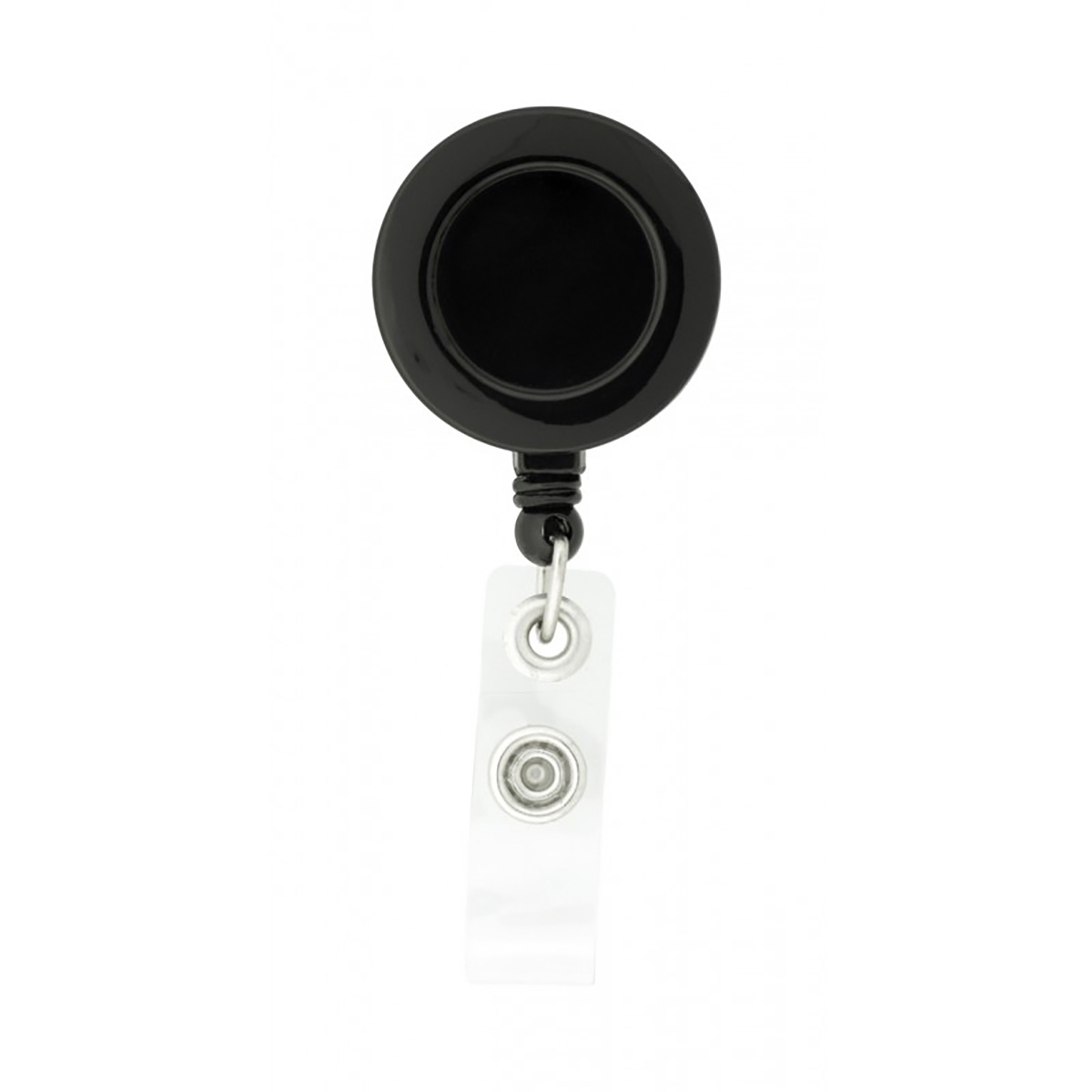 Solid Black Round Shaped Retractable Badge Holder