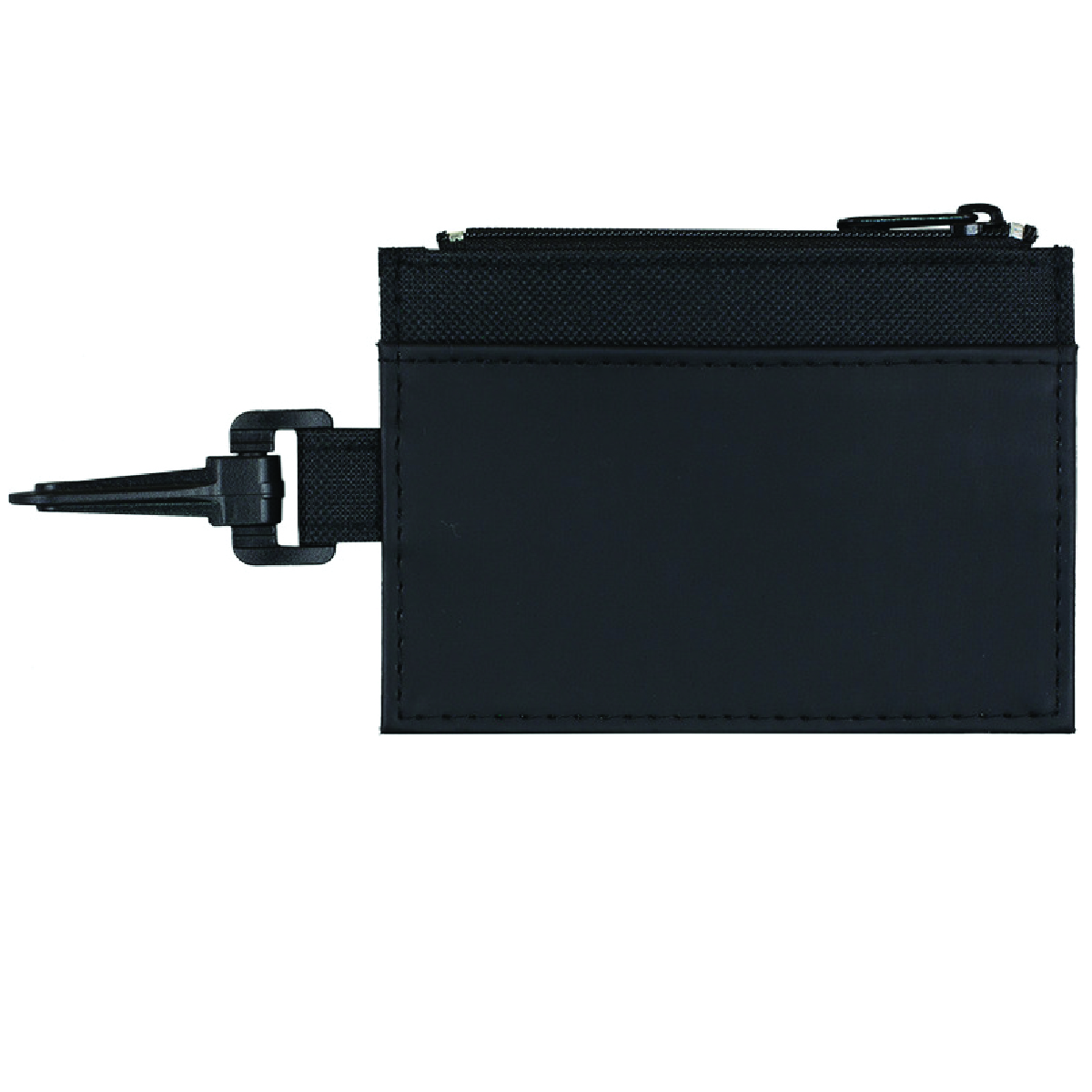 Black The Regent ID Holder with Zipper Wallet and Plastic Carabiner