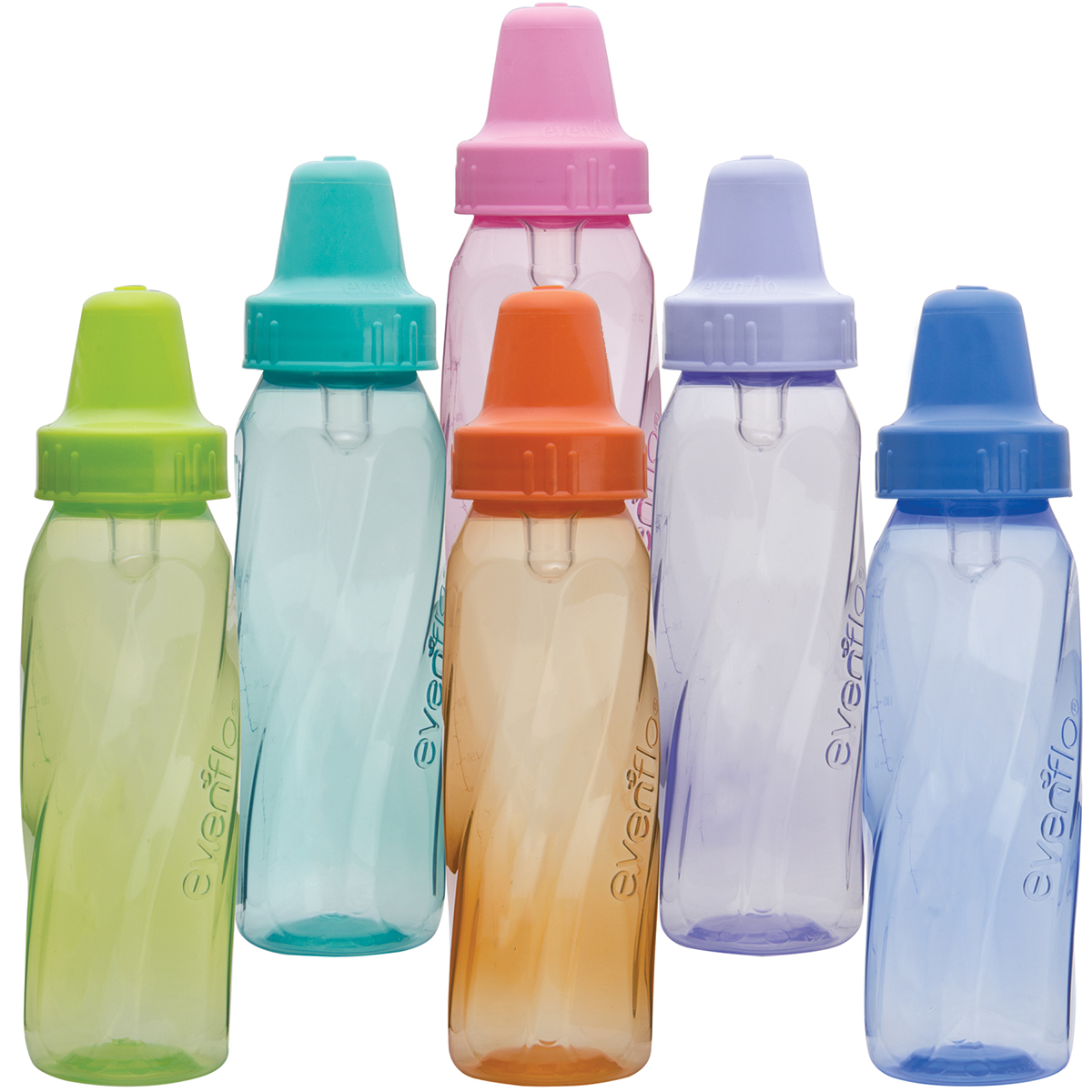 Assorted Color Evenflo Baby Bottles 8 oz
