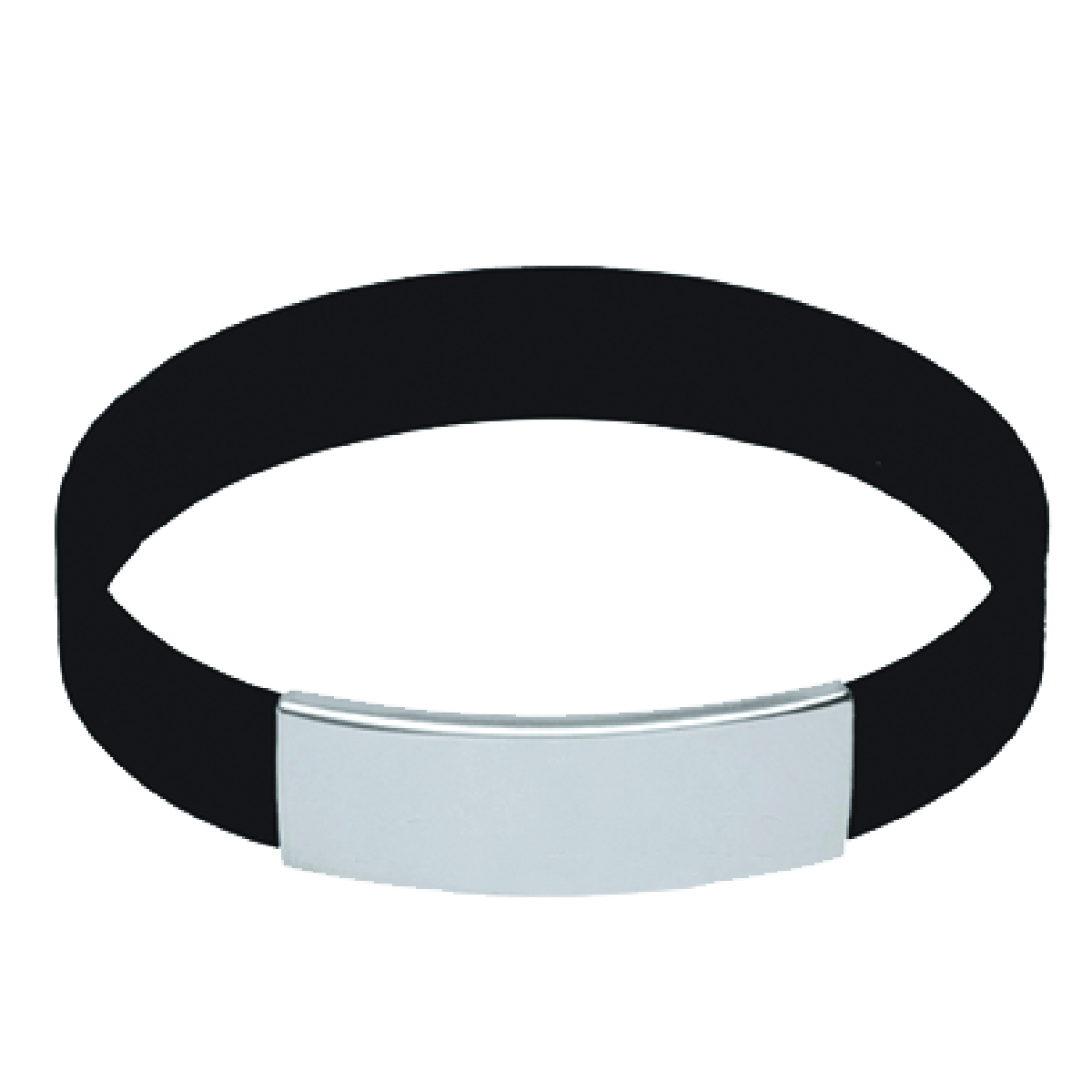 Black Silicone Bracelet w/Metal Accent