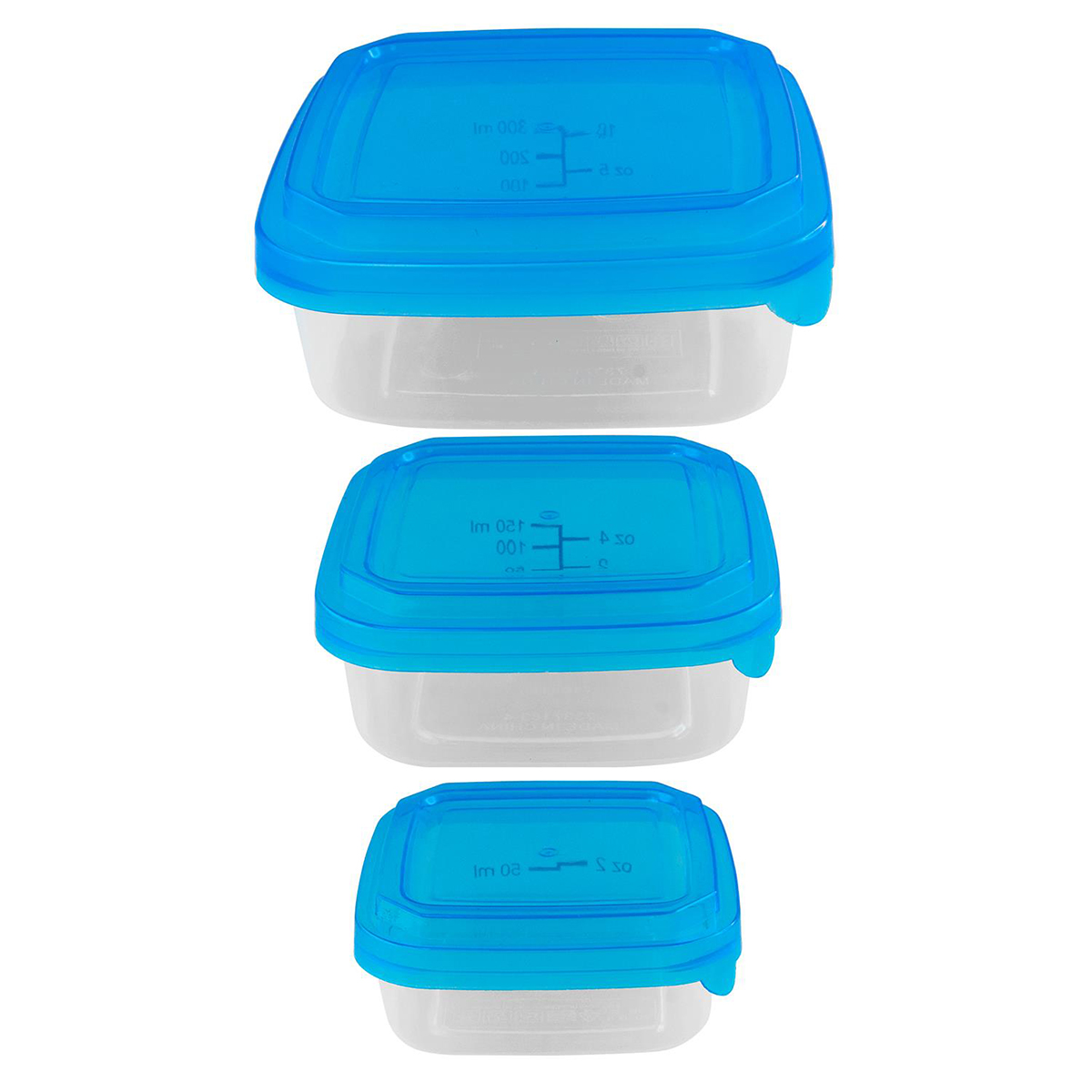 Blue Square Portion Control Containers