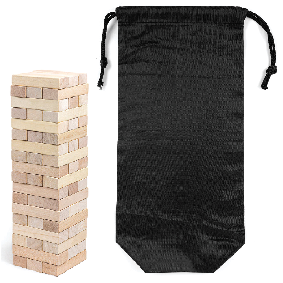 Black Stacking Puzzle Set with Polyester Pouch