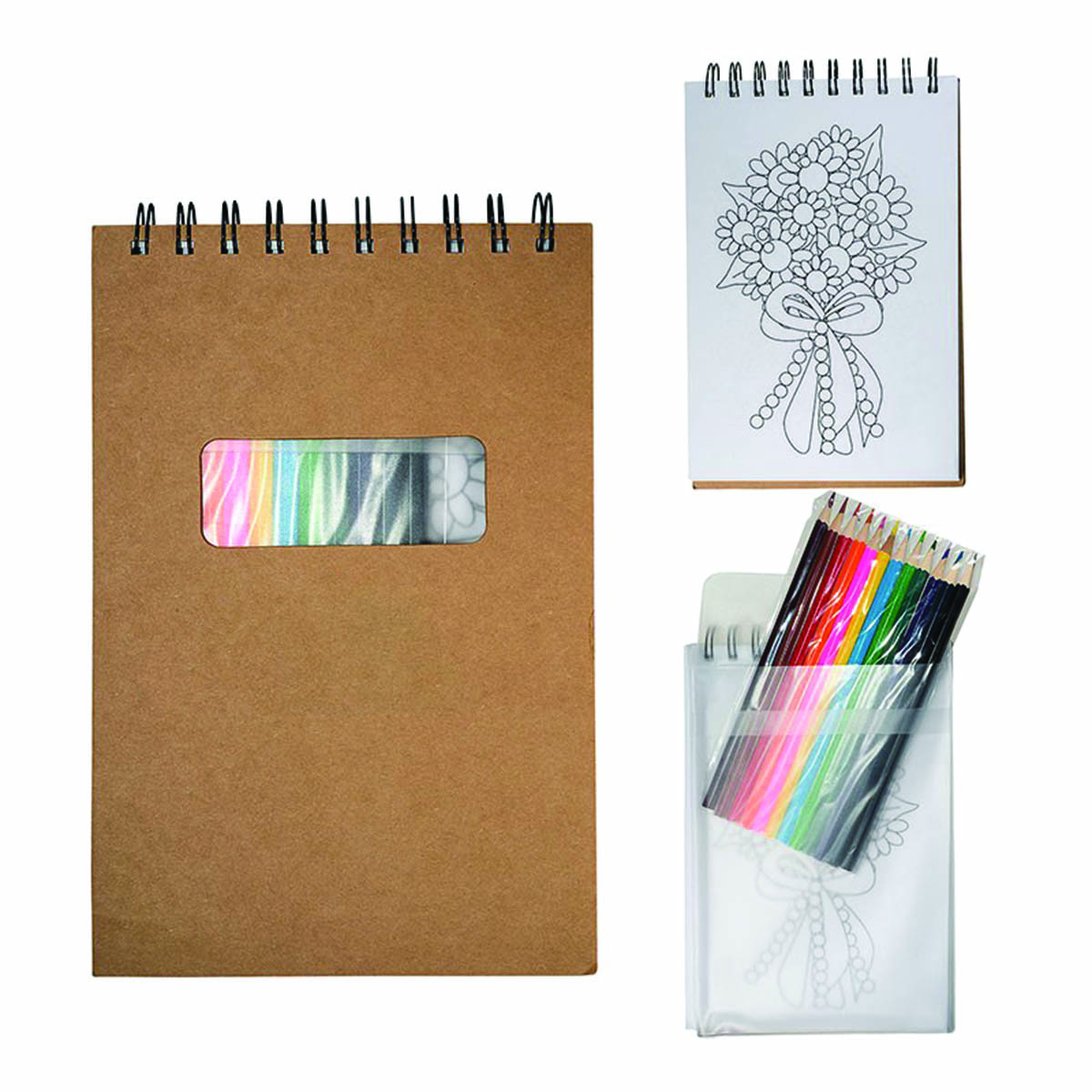 Natural Notebook with Colored Pencils