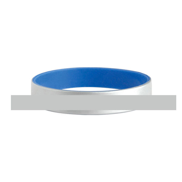 Blue Silver Silicone Bracelets