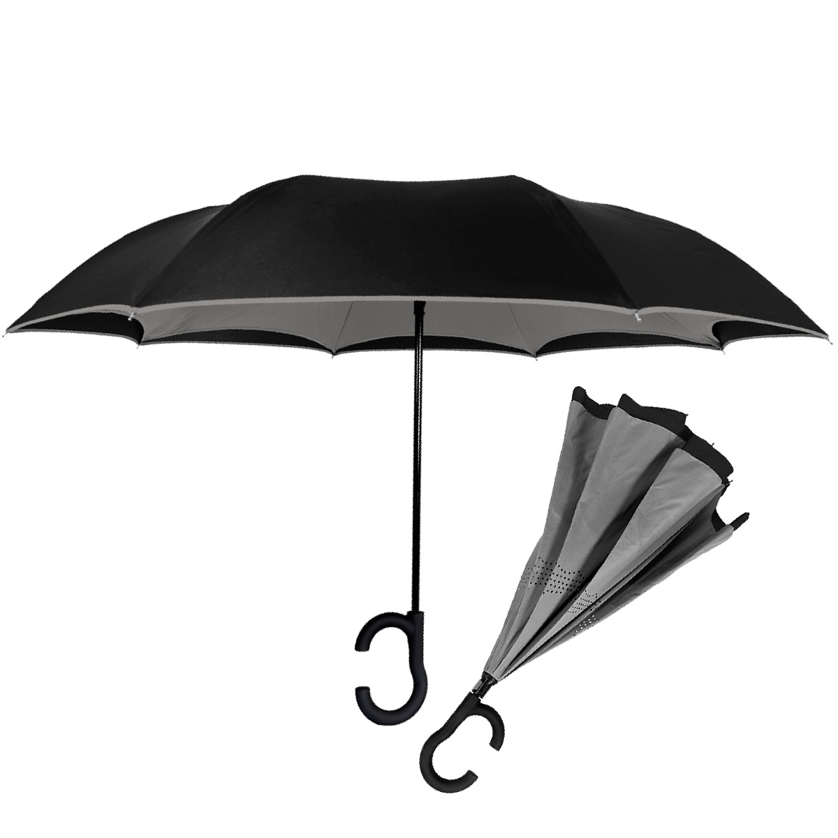 Black/Gray ViceVersa Inverted Umbrella 