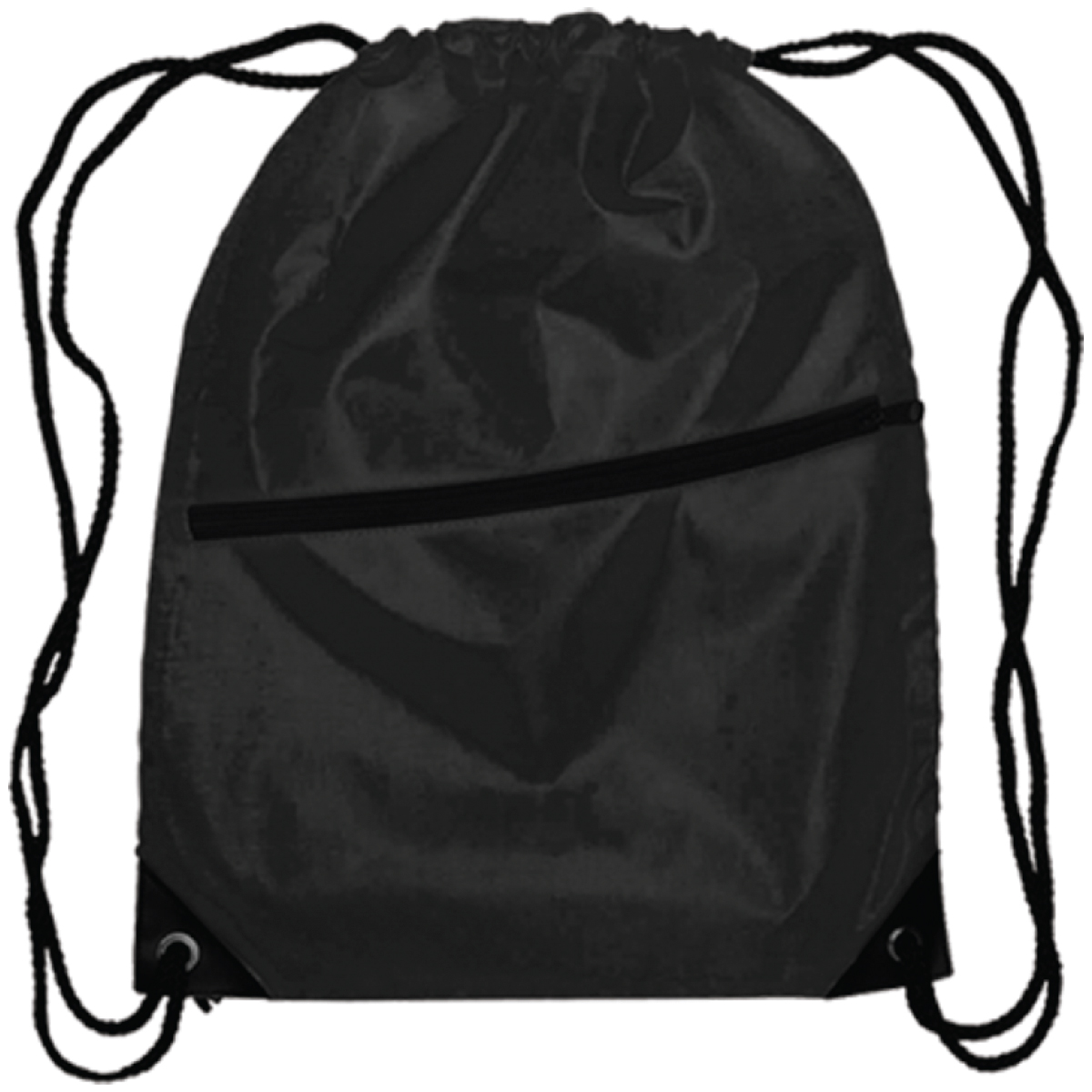 Black Daypack - Drawstring Backpack - 210D Polyester