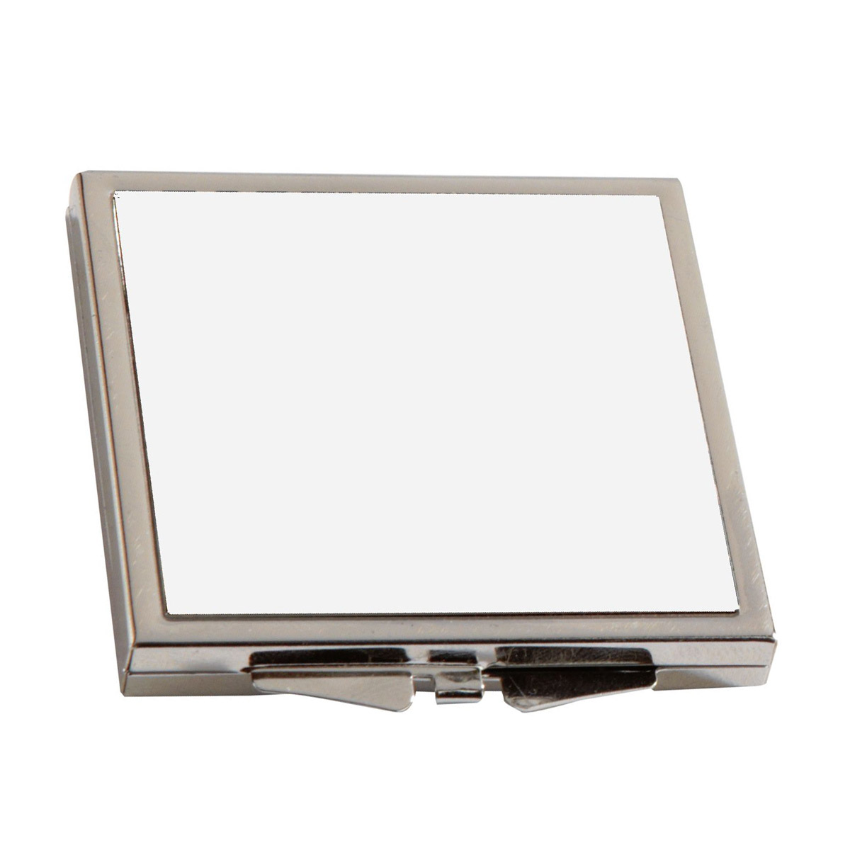 Silver Square Metal Compact Mirror