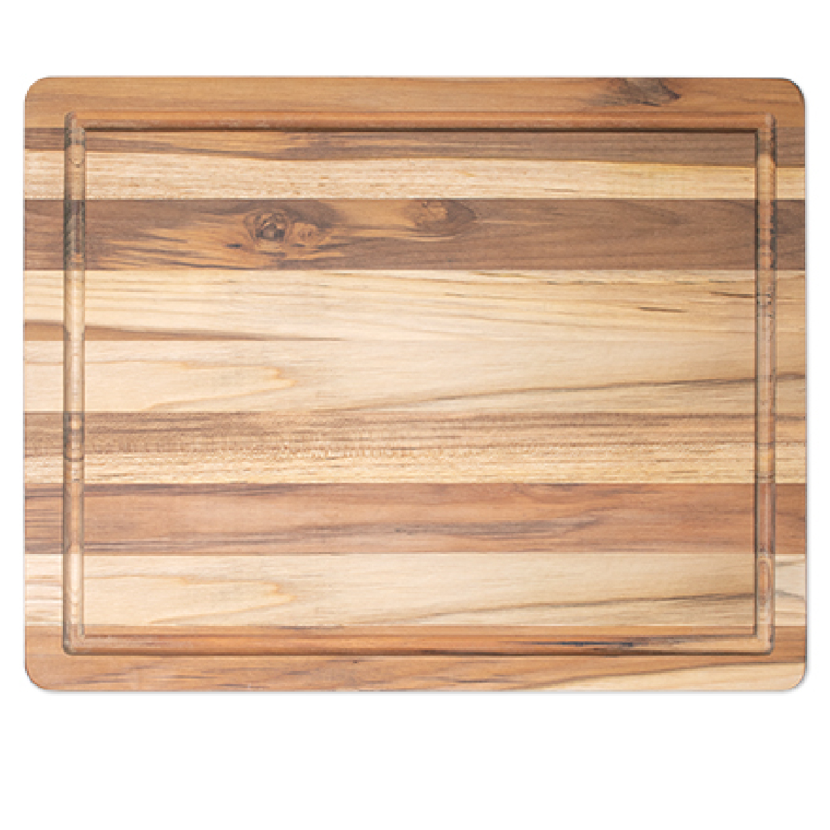 Teak Wood 18" X 14" Teak Wood Cutting Board with Juice Groove