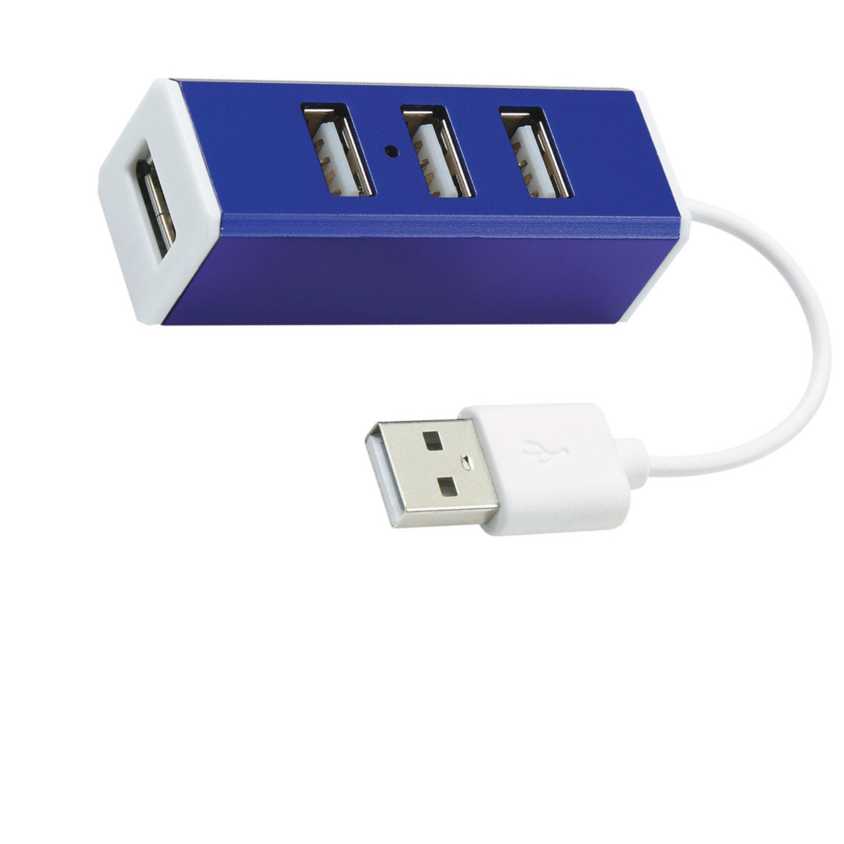 Blue 4 Port Aluminum USB Hub