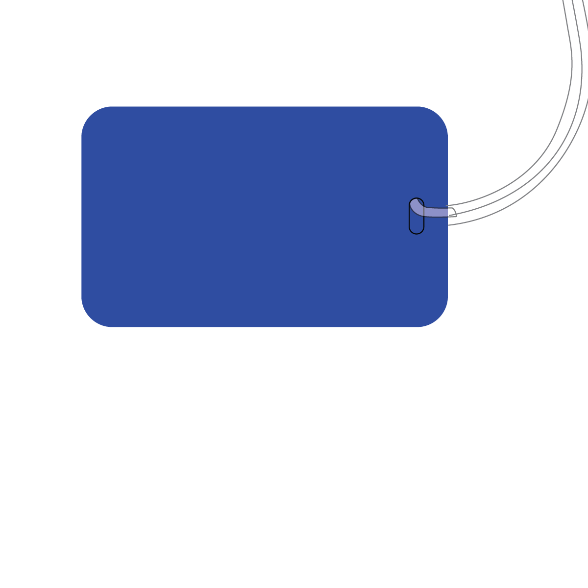 Blue Patent Luggage Tag 