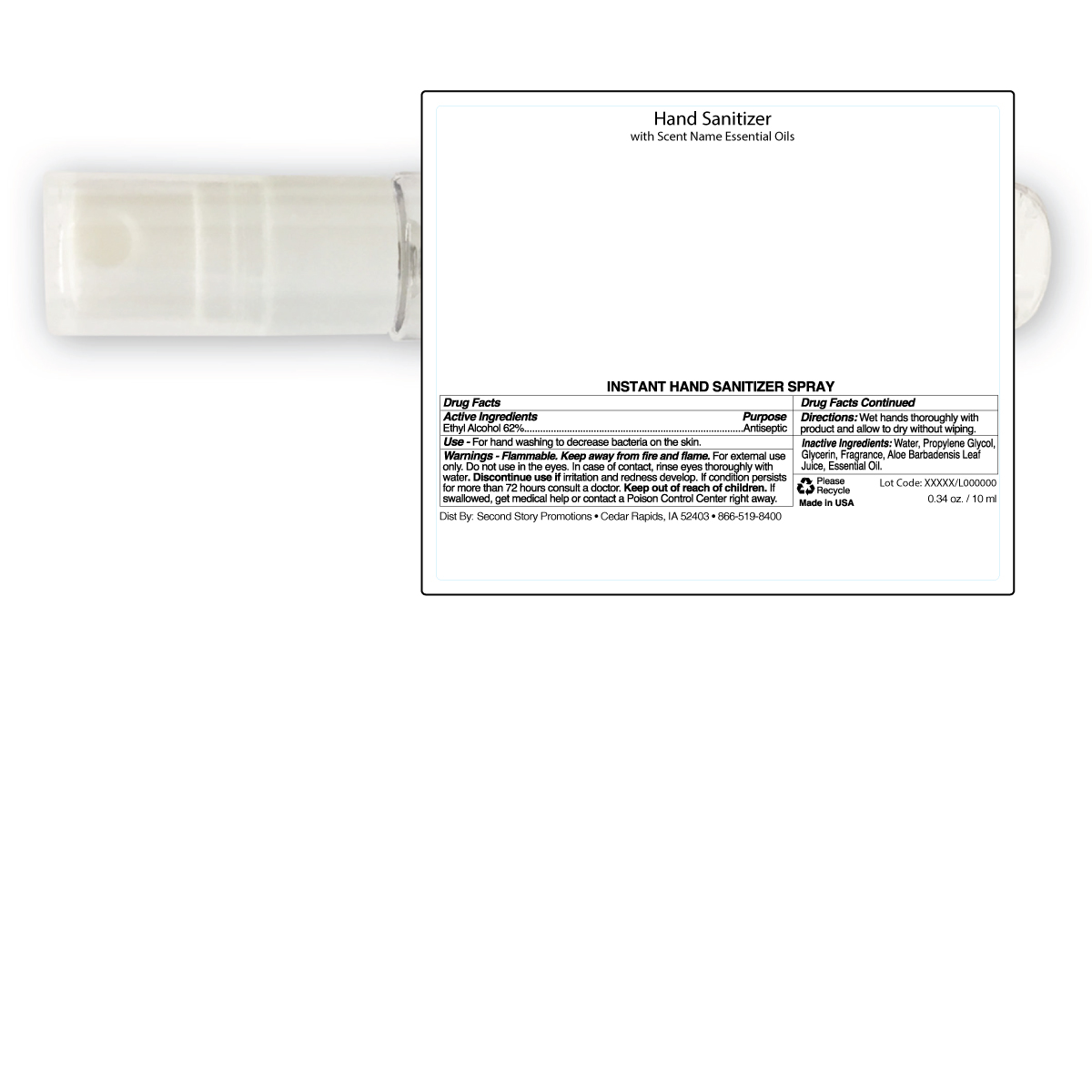 Citrus / White Cap Hand Sanitizer Essential Oil Spray Pen 0.33 oz 