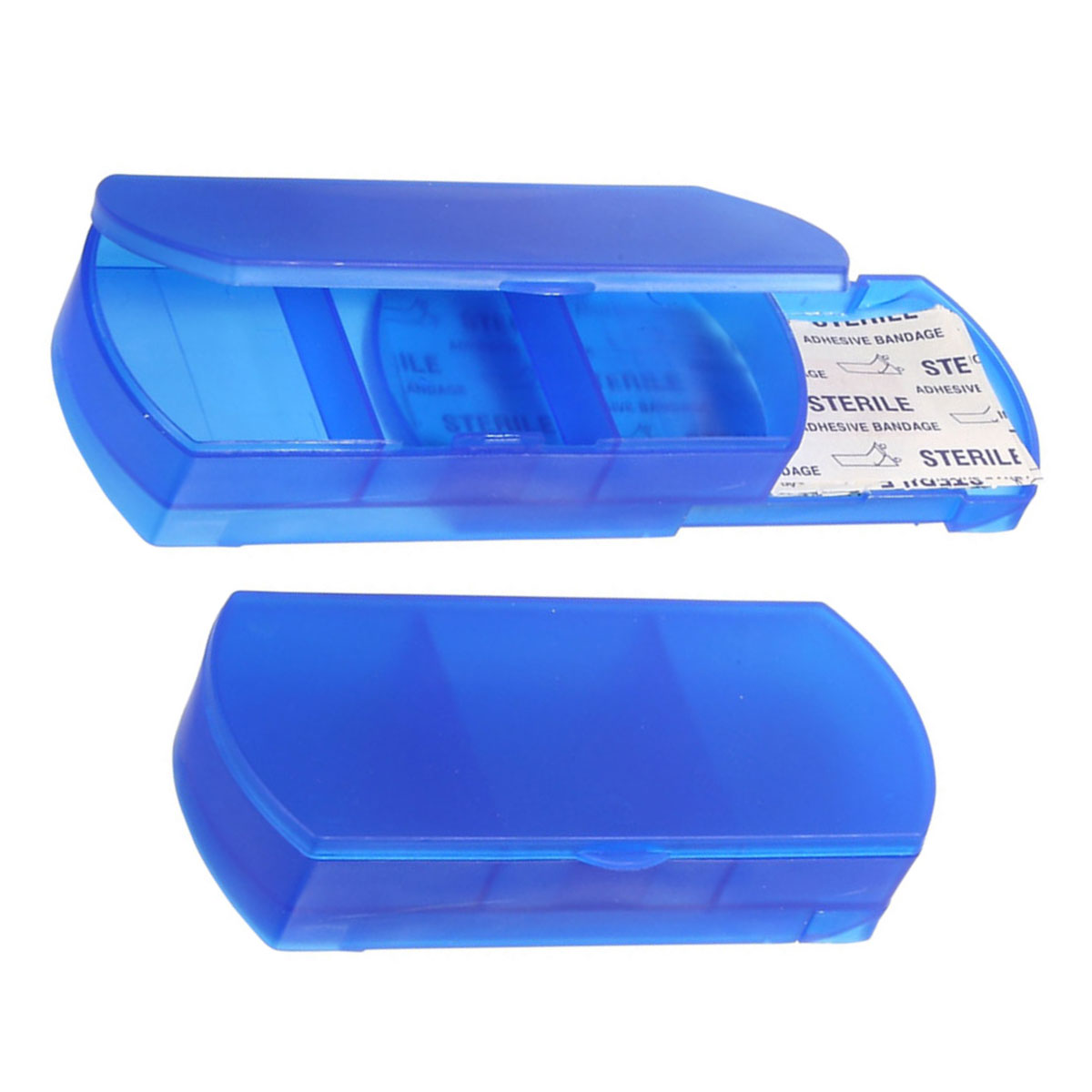 Blue Bandage Holder and Pillbox
